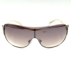 NYS Collection Designer Shield Sunglasses 5055 Silver Metal Black & White Frame - Picture 1 of 13