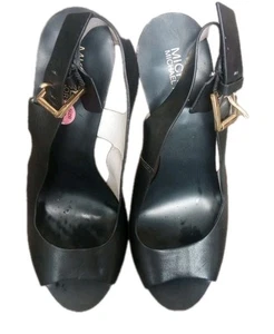 Michael Kors Leather Platform Peep Toe Heels Women's Sz 9 - Picture 1 of 6