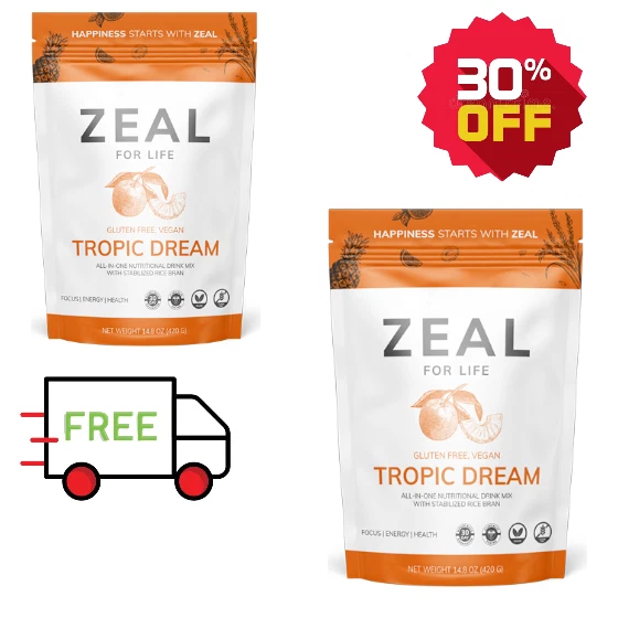 2 Pack Zeal - GLUTEN FREE VEGAN TROPIC DREAMF- 30-Day Wellness Bag 2 X 420Gram - Image 1 of 1