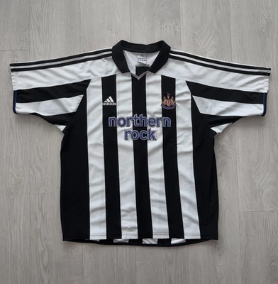 NEWCASTLE UNITED 2003 2005 HOME FOOTBALL SHIRT SOCCER JERSEY ADIDAS 021786 sz XL - Image 1 of 4