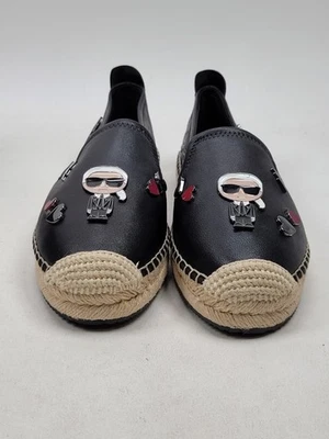 Karl Lagerfeld Paris Women's Michaela Cate Pins Espadrille Flats, Black Size 9M - Image 1 of 4