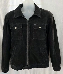RVCA schwarze Cord Trucker Jacke Sherpa gefüttert Reißverschluss Herren Medium - Bild 1 von 6