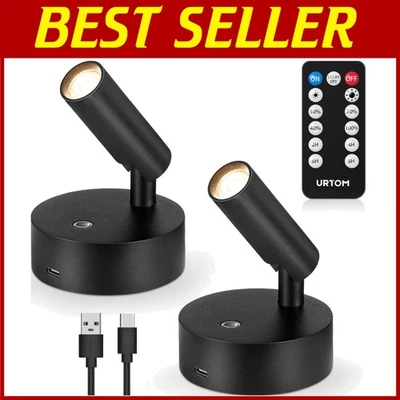 Wireless Indoor LED Spotlights with Timer, Remote Control & Dimmable Brightness - Image 1 of 4