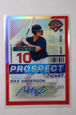 2024 Panini Prospect Edition Max Anderson #49 Red Prizm Signatures /199  - Image 1 of 2