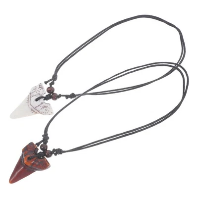  Set of 2 Haifischzahn Halskette Mann Reisen Haifischzähne Surfen - Bild 1 von 4