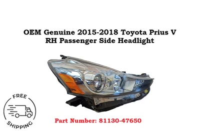 Faro halógeno lateral pasajero derecho Toyota Prius V 2015-2017 pestaña rota OEM 2015-2017 Foto 1 de 4