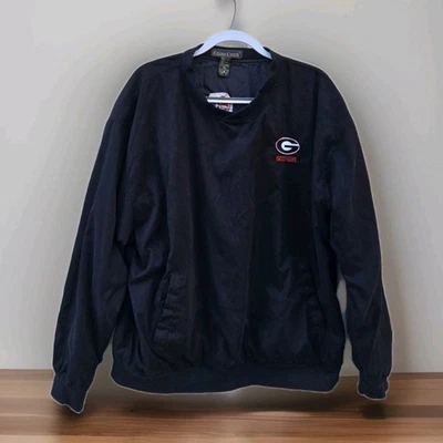 Georgia Bulldogs UGA Black Embroidered Cross Creek Mens XL Pullover Windbreaker - Image 1 of 4