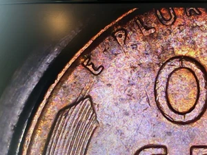 1954 D Lincoln Wheat Penny error - Reverse die cracks top of left wheat shaft - Picture 1 of 5