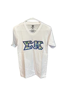 Sigma Kappa Sorority Cuello en V Blanco - Talla Pequeña - ¡Nuevo! - Imagen 1 de 3