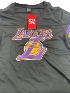 Ultra Game NBA Los Angeles Lakers Womens Soft Mesh Jersey Tee Shirt, Black, - Picture 1 of 6
