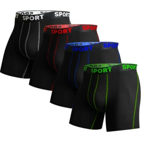 4 Pack Men's Bamboo Underwear Comfort Soft Moisture-Wicking Boxer Briefs Tagless - Picture 1 of 15