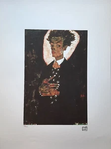 EGON SCHIELE SELBSTPORTRAIT Lithographie 154/200, signiert 50 x 70 cm - Bild 1 von 1