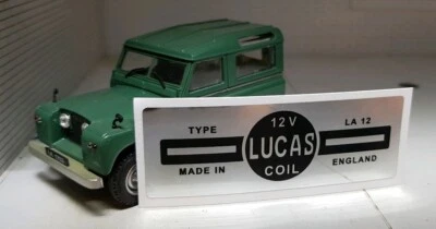Land Rover Series 1 2 88 109 1957-59 Lucas LA12 Coil Black Silver Sticker Decal - Image 1 of 2