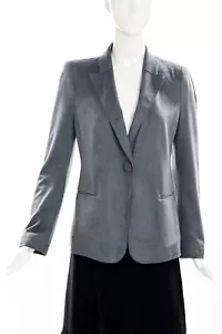 GIORGIO ARMANI Gray Brushed Velvet Blend Peak Lapel One Button Blazer Jacket 40 - Picture 1 of 9