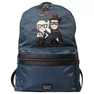 Dolce & Gabbana Blue Nylon #DGFamily Patch Men Backpack Men's Bag Authentic - Picture 1 of 5