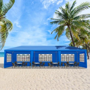 10x30' Canopy Party Tent Wedding Outdoor Waterproof With 8 Removable Walls Blue - Picture 1 of 8