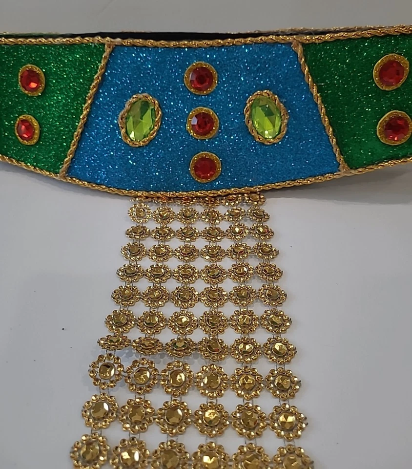 Bellydancer Belt Pharaonic Egyptian Design Beaded Glitter Gold  - Image 1 of 4