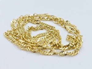10K Yellow Gold Thin Link Chain 15.75 inches x 2.3mm Lobster Clasp - Picture 1 of 6