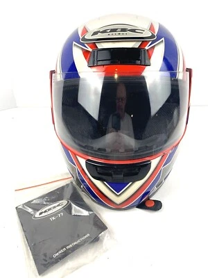 KBC TK-77 Impact Helmet Red/Blue and Silver Size Medium with tag DOT Foto 1 de 4