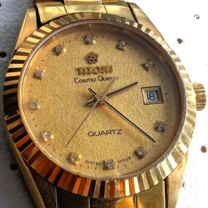 Reloj Titoni Cosmo Queen 11 Diamantes 💎 Precioso Brazalete Chapado en Oro Hecho en Suiza - Imagen 1 de 14