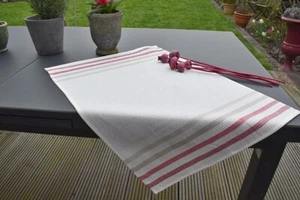 Asciugamano In Cotone Jacquard 50x70 Cm Bianco Strisce Waffelpique Francia - Picture 1 of 4