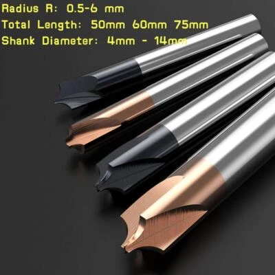 Radius Corner Rounding Cutter Round Over End Mill Carbide Router Bit R0.5-R6.0 - Image 1 of 4