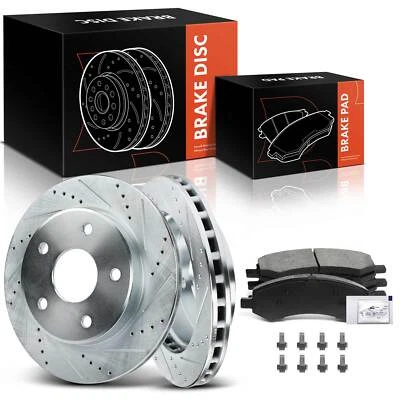 Drilled Brake Rotors & Ceramic Brake Pads for Dodge Dakota Mitsubishi Ram Front - Изображение 1 из 4