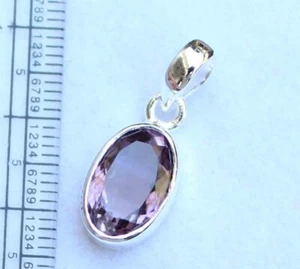 Joyería colgante brasileña de plata de ley 925 amatista natural de 12,10 quilates - Imagen 1 de 6