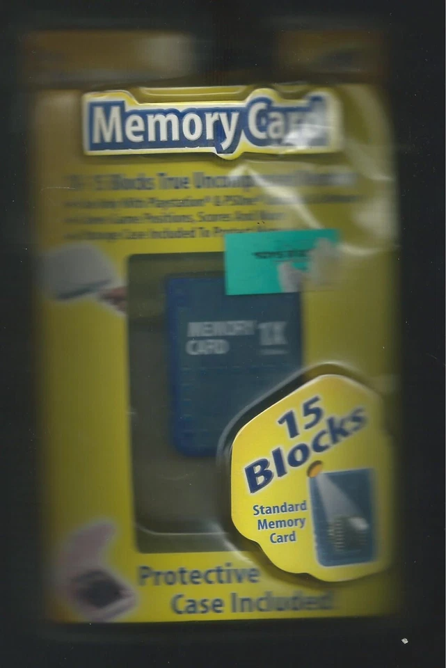 New 2001 Intec Play Station Ps One Memory Card Blocks  w/Protective Case - Image 1 of 1
