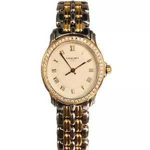 18k Chaumet Paris Diamond Quartz Watch Yellow 18k Gold Stainless Two Tone 6.5” - Picture 1 of 16