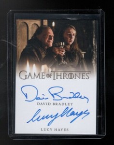 2020 Game of Thrones The Complete Series David Bradley and Lucy Hayes Auto. card