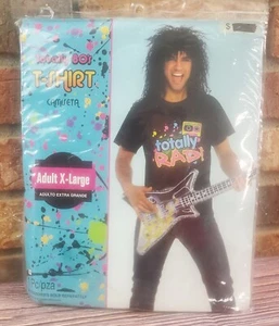 T-shirt Totally Rad anni 80 taglia XL costume Halloween punk rock band punk retrò NUOVA - Foto 1 di 4