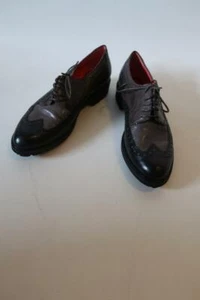 NWOB WOMENS POS OLE ROUGE BLACK GREY BROWN LACE UP SHOES 39.5 US/9.5 * - Picture 1 of 8
