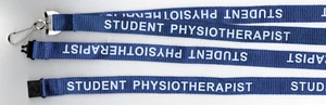 1 STUDENT PHYSIOTHERAPIST Blue Printed Hospital Breakaway Lanyard: FREE UK P&P - Picture 1 of 1