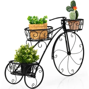 Plant Stand Tricycle Flower Pot Cart Holder Parisian Style Displaying - Picture 1 of 8