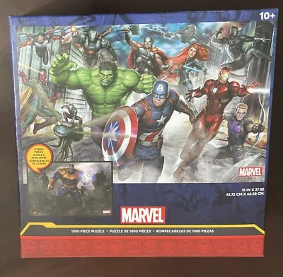 Puzzle Marvel Avengers Disney 1000 piezas NUEVO Sellado Hulk Capitán América 2 Caras Foto 1 de 4