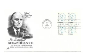 1853 10c Richard B. Russell ArtCraft block of 4 FDC - Picture 1 of 1