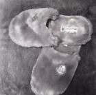 NWT Michael Kors Grey Silver Jet Set Women's Faux Fur Slippers Slipon Shoes $120