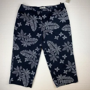 evan picone women's size 20w straight leg stretch "Americana" pant floral print - Picture 1 of 6