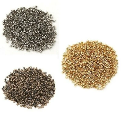 Набор из 50 или 100 КРОШЕЧНЫХ круглых металлических заклепок 3/32 дюйма (2,5 мм) (5402) для рукоделия из кожи - Изображение 1 из 2