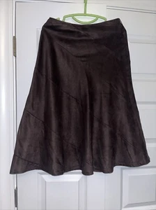 Maxi falda clásica de gamuza marrón East 5th para mujer talla 6 clásica grapa E11 - Imagen 1 de 5
