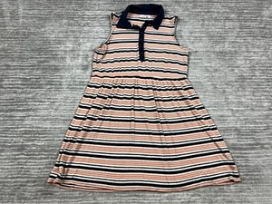 Pink Rose Dress Womens Petite Medium Stripe Sleeveless Collared Short - Picture 1 of 12