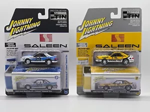 Johnny Lightning Two (2) Car Set 1988 Saleen Ford Mustang GT with Tin 1/64 - Picture 1 of 6