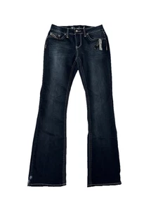 ND New Directions Weekend Womens Jeans Sz 8 Bootcut Embroidered Studded - Picture 1 of 9