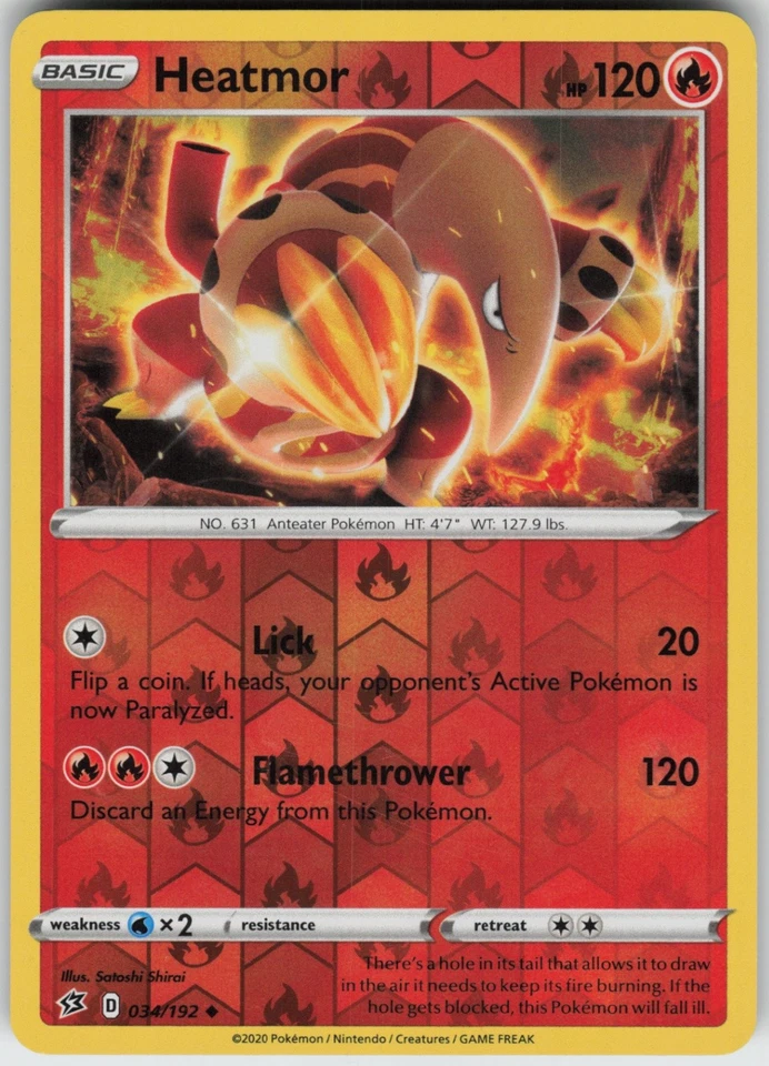 PO-06 Reverse Holo Heatmor 034/192 Uncommon SWSH02: Rebel Clash - Image 1 of 1