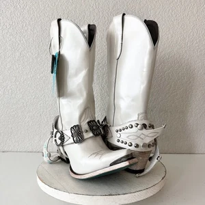 Botas de novia Lane The New Mrs blancas perla 11 vaqueras occidentales boda altas - Imagen 1 de 14