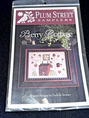 NEW Berry Cottage Plum Street Samplers Pattern Chart c2017 Paulette Stewart - Image 1 of 3