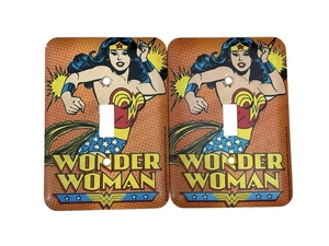 Wonder Woman Metal Light Switch Covers Set of 2 Retro Comic Pop Art DC Comics - Picture 1 of 5