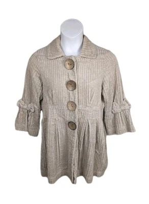 Vintage Y2K Babydoll Jacket Women XL Tan Corduroy Phoebe Buffay Hannah Montana  - Image 1 of 4