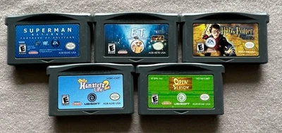 5 cartuchos Nintendo Game Boy Advance GBA E.T. Superman Potter Temporada Hámsterz Foto 1 de 4